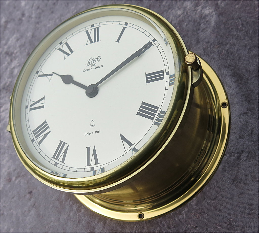 German August Schatz Ocean Quartz ships bell clock. eBay
